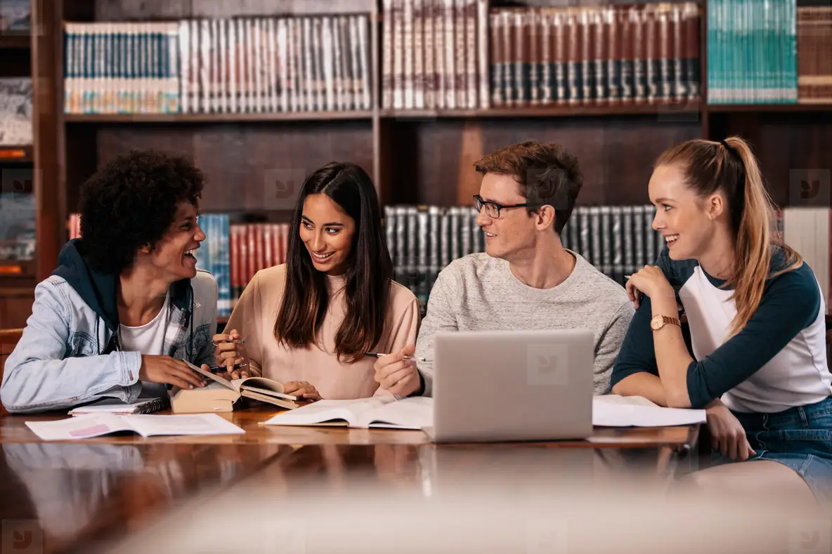 Students studying together